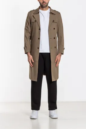 DOUBLE-BREASTED TECHNICAL TRENCH COAT