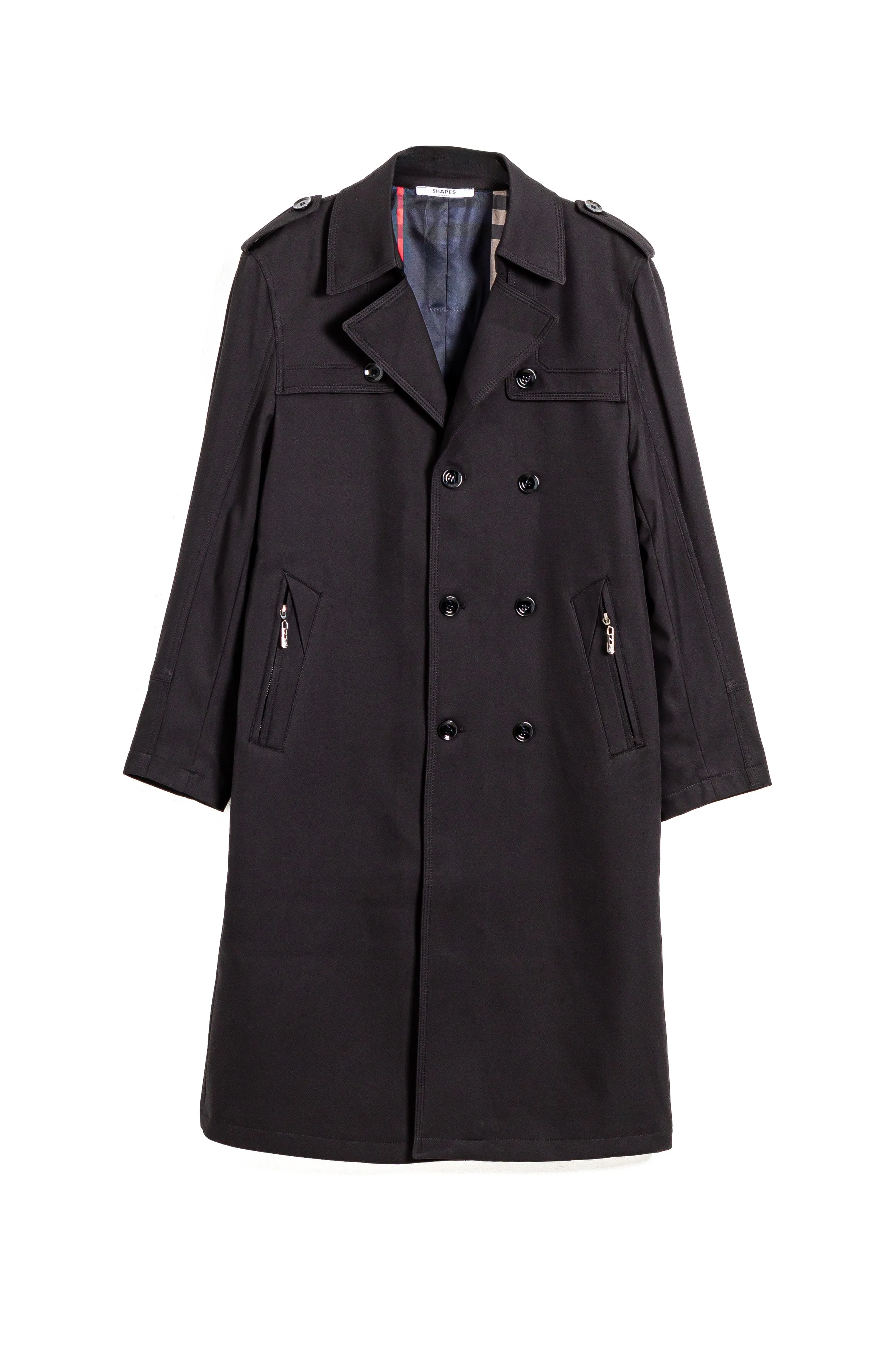 DOUBLE-BREASTED TECHNICAL TRENCH COAT