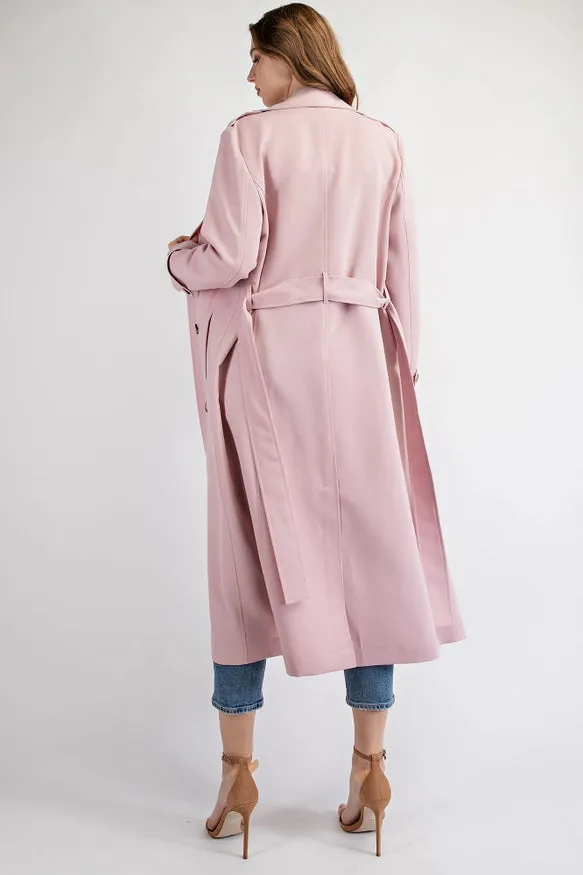 Double Breasted Trench Coat Blush