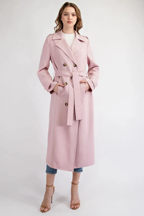 Double Breasted Trench Coat Blush