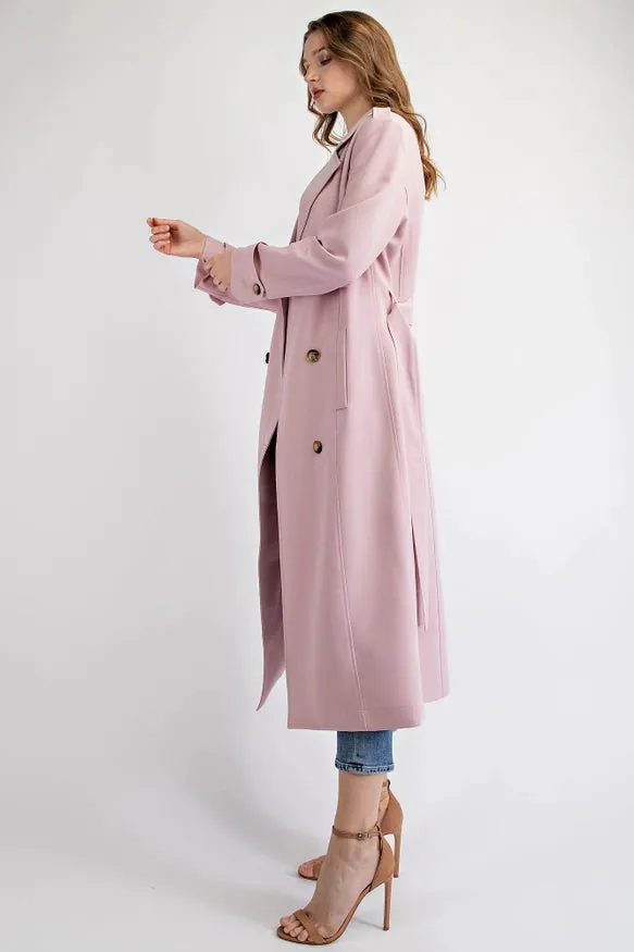 Double Breasted Trench Coat Blush