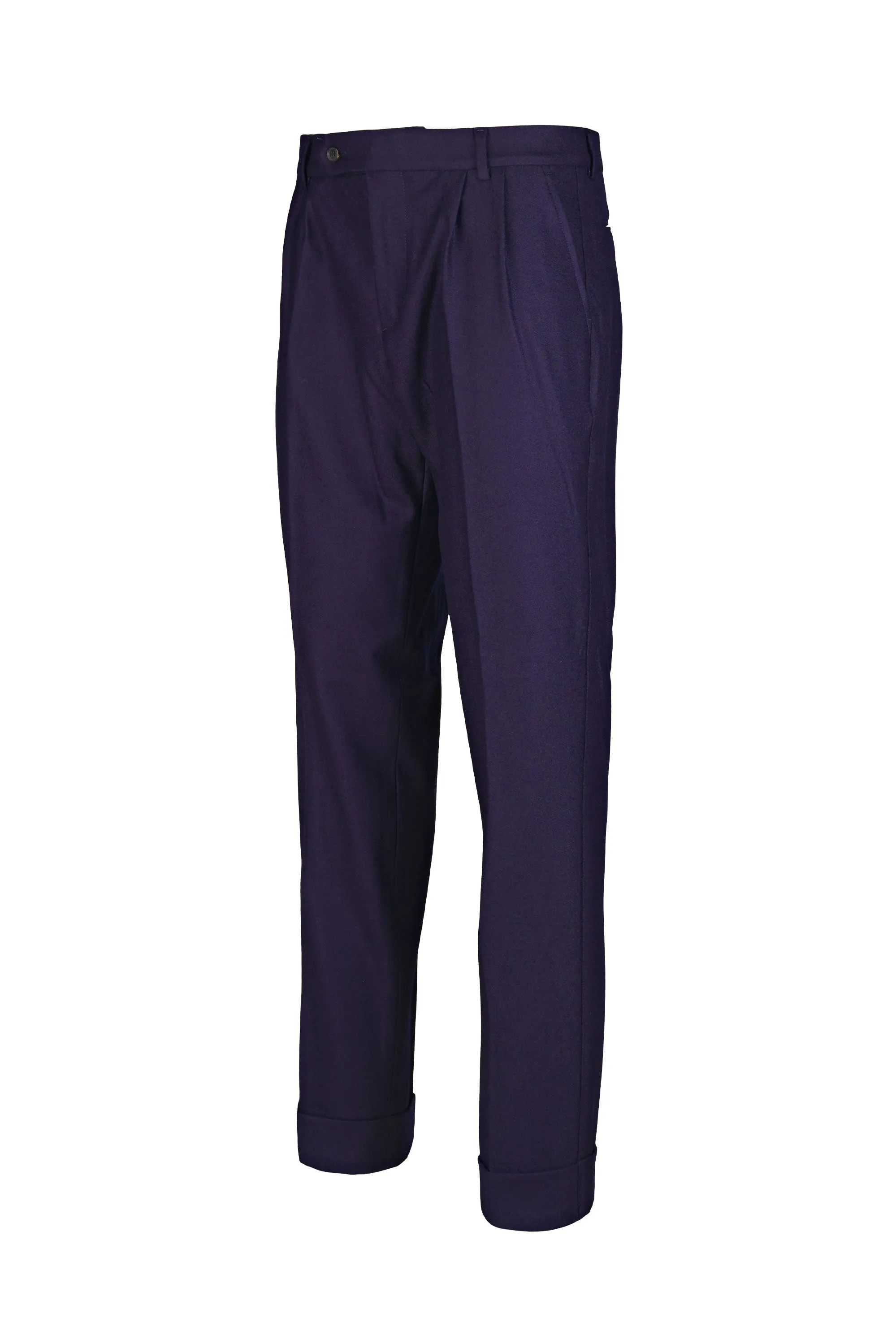 Double-Pleats Merino Wool Trousers