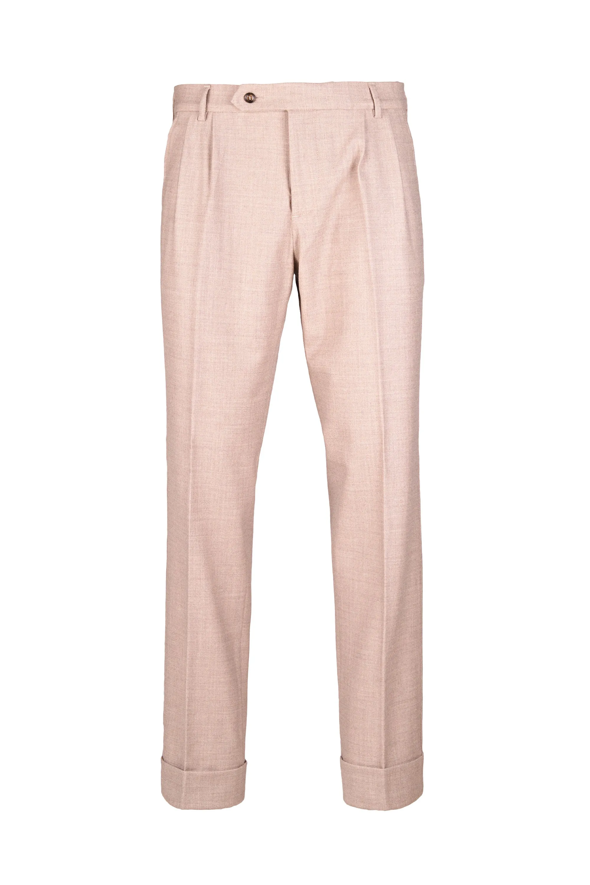 Double-Pleats Merino Wool Trousers