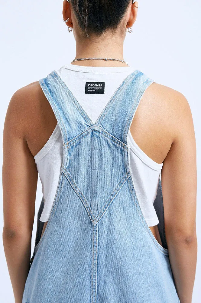 Dr Denim Lydia Stream Light Worn Dungarees