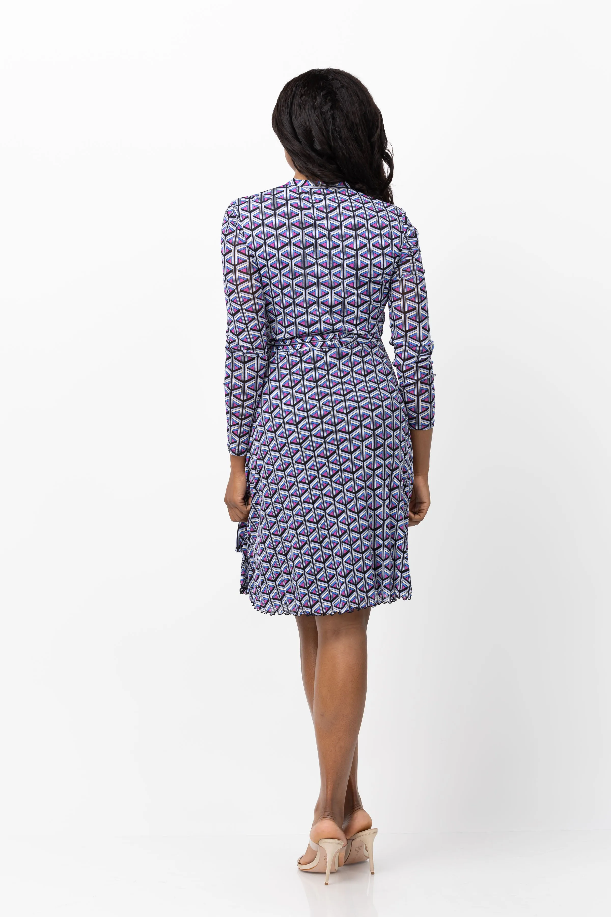 DVF Brenda Dress in Stadium Geo Purple