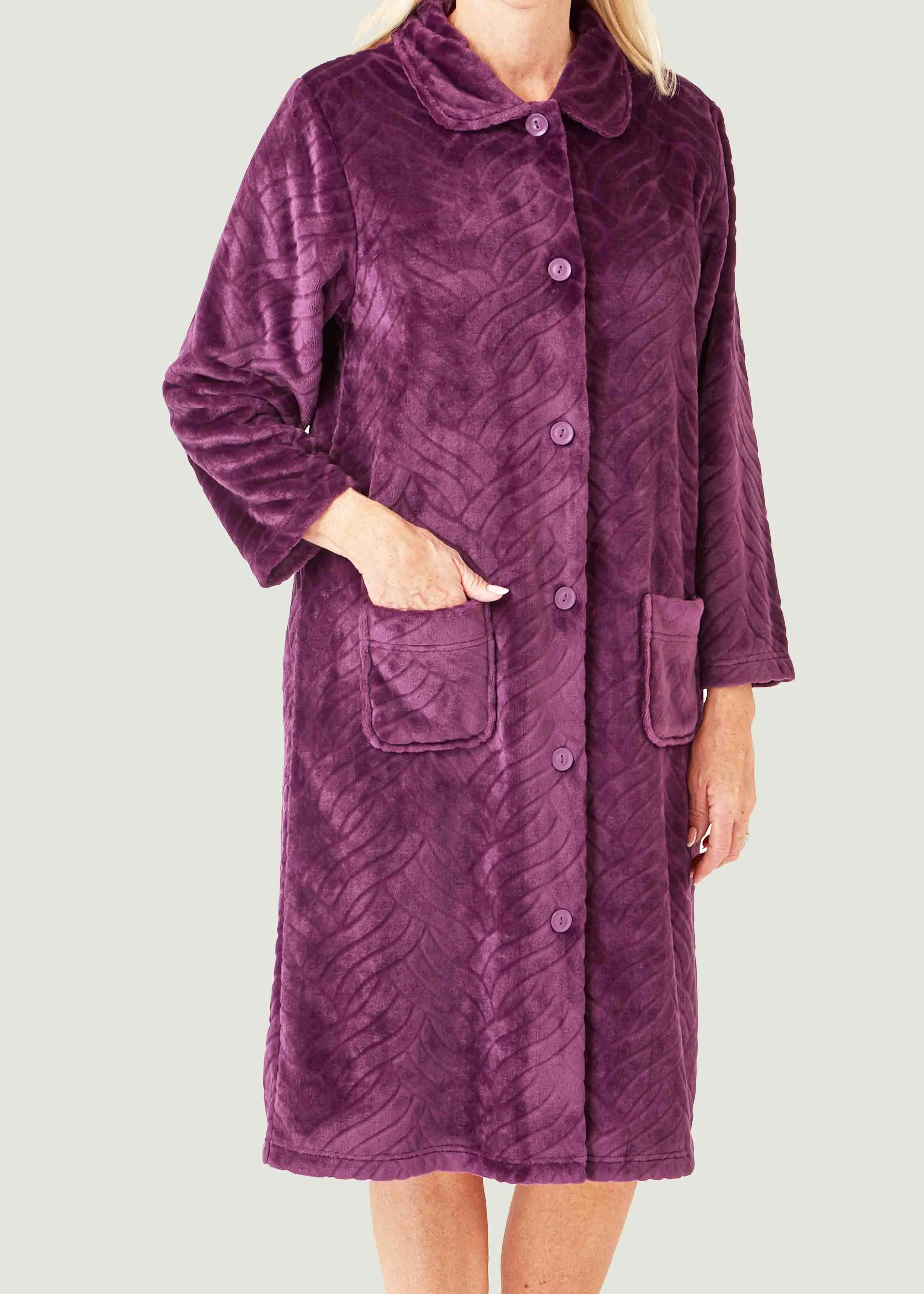 Emilia luxury fleece velcro dressing gown