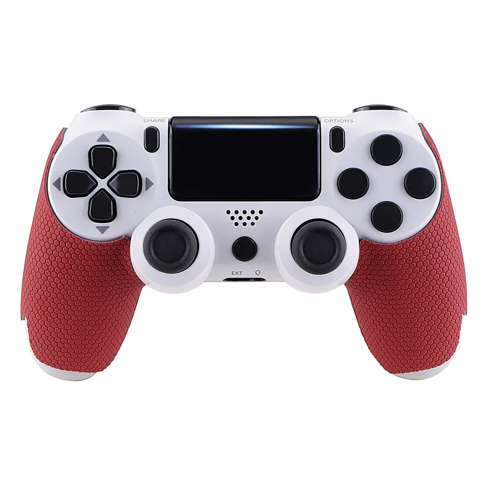 eXtremeRate Red 1 Pair Non-slip Left Right Grips Decal for PS4 Slim Pro Controller - GC00156