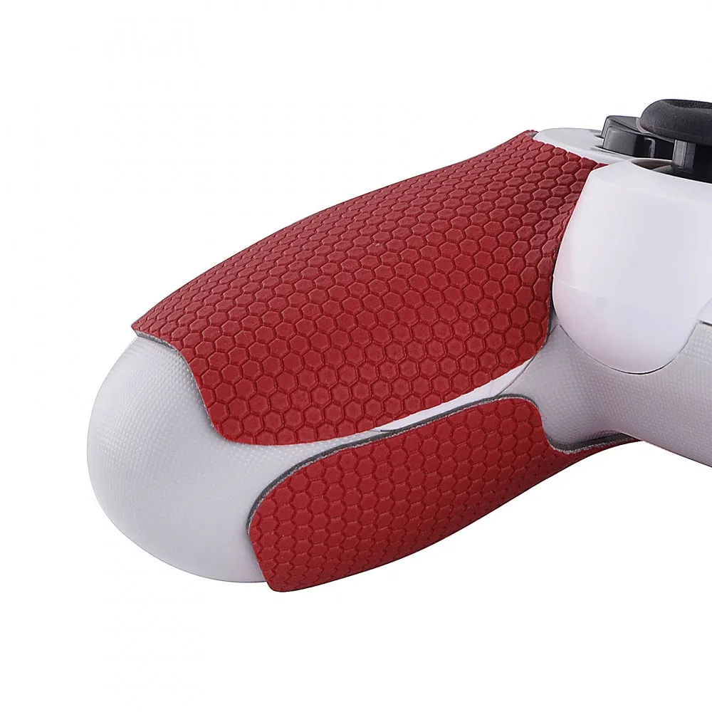 eXtremeRate Red 1 Pair Non-slip Left Right Grips Decal for PS4 Slim Pro Controller - GC00156