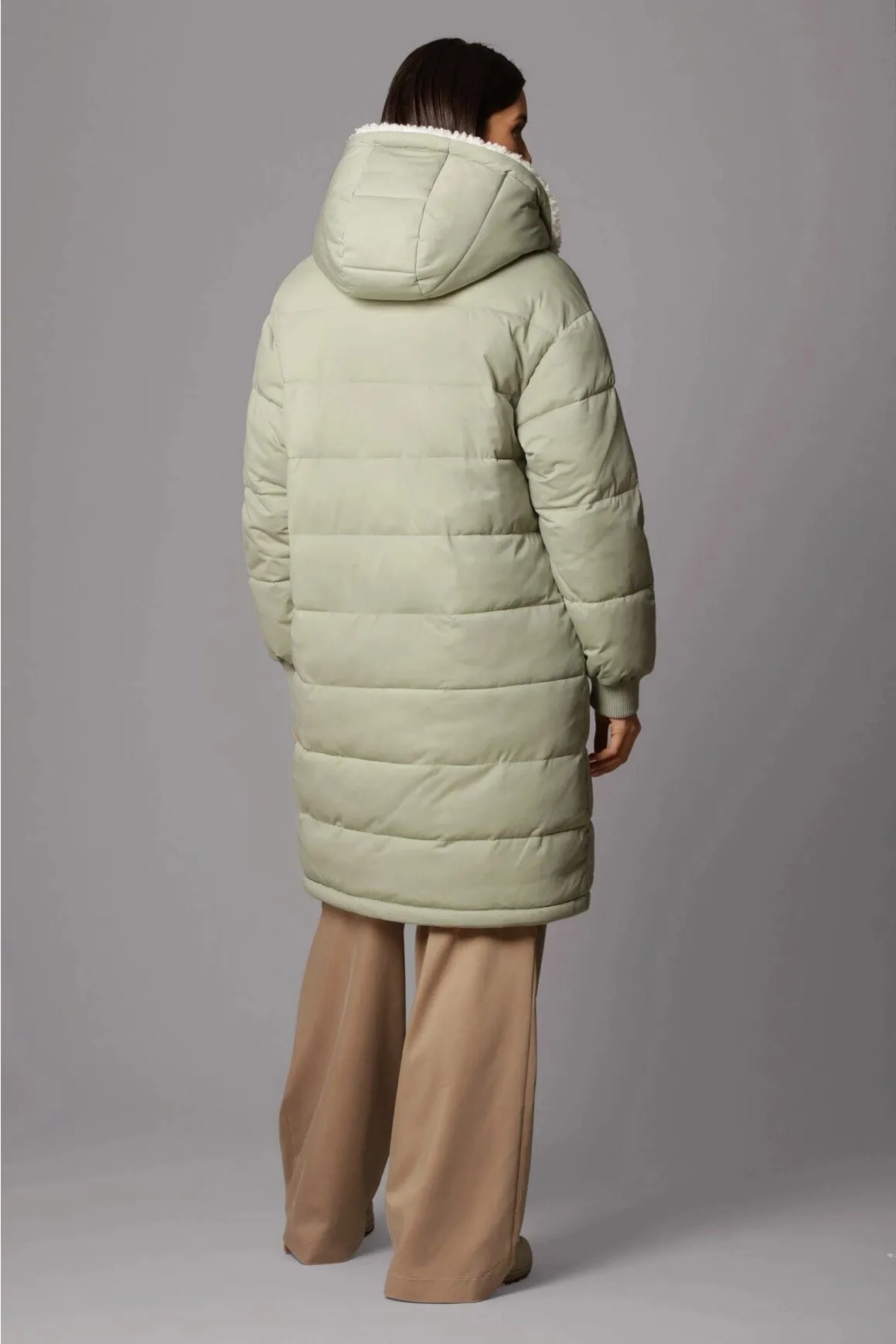 Faux Fur-Lined Puffer Coat