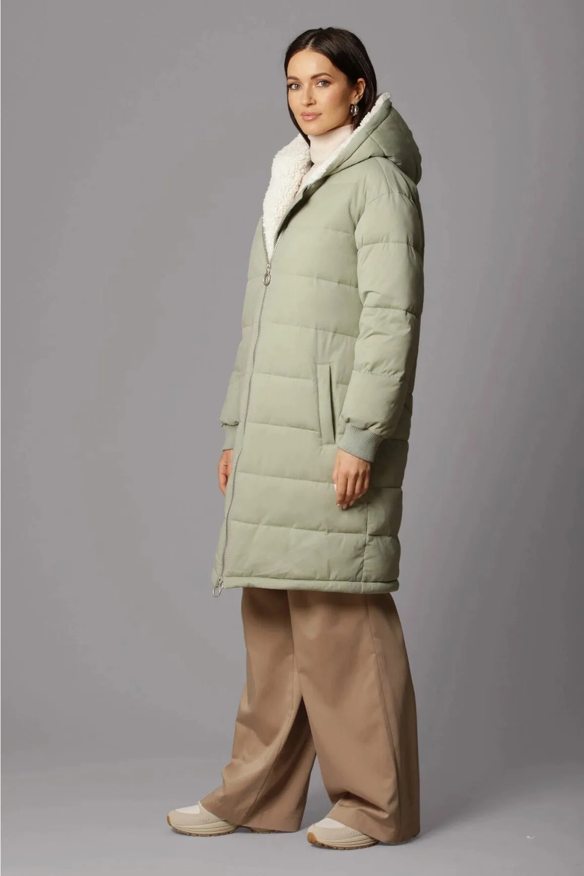 Faux Fur-Lined Puffer Coat