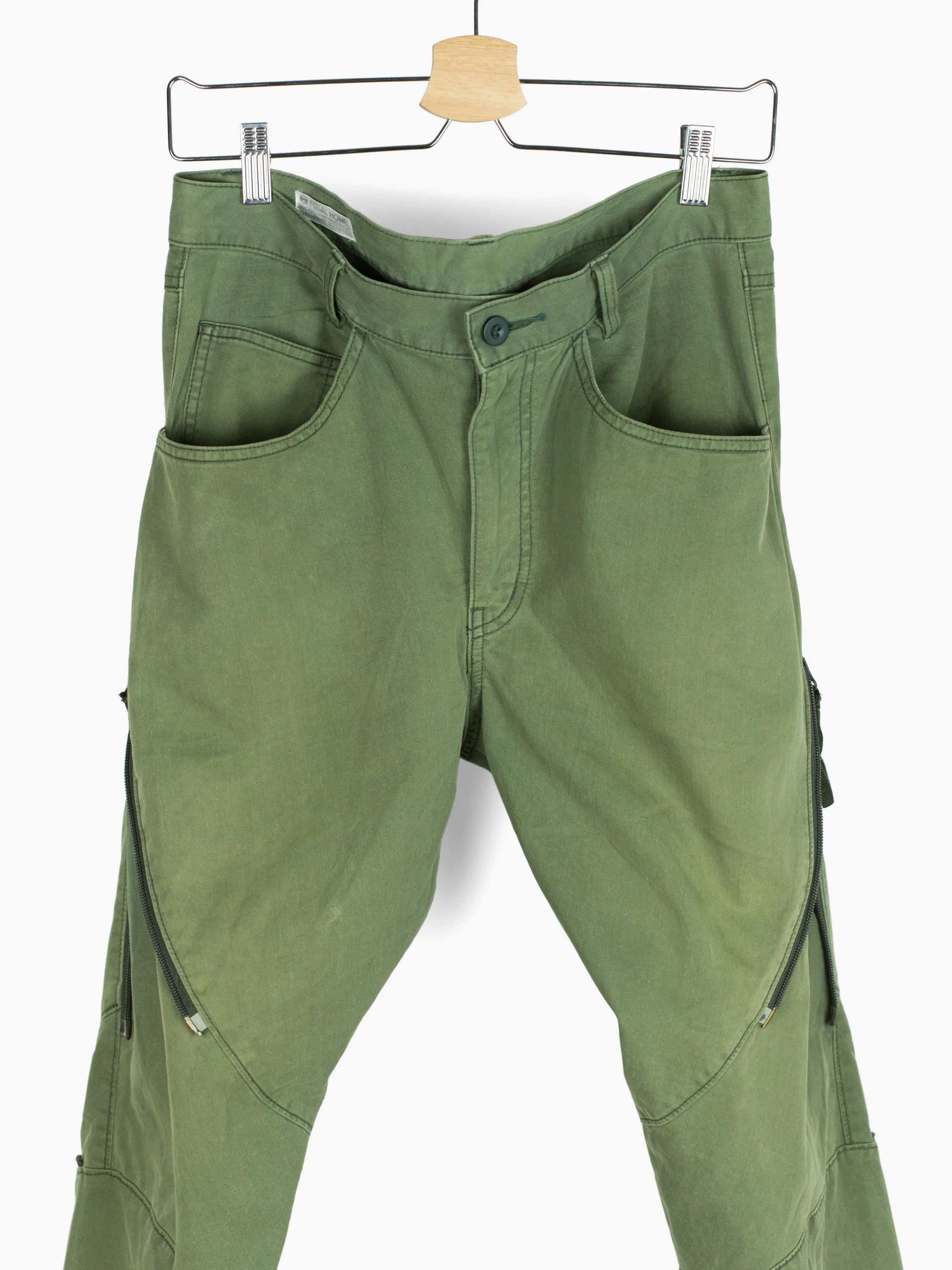 Final Home 90s Olive Zippered Moto Bondage Pant