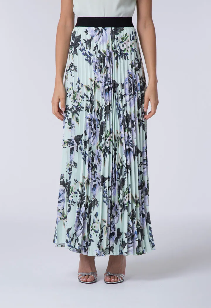 Floral Pleated Skirt