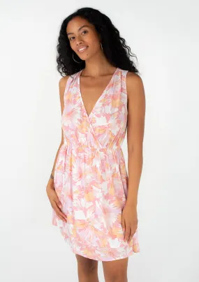 Floral Sleeveless Surplice Layered Mini Dress