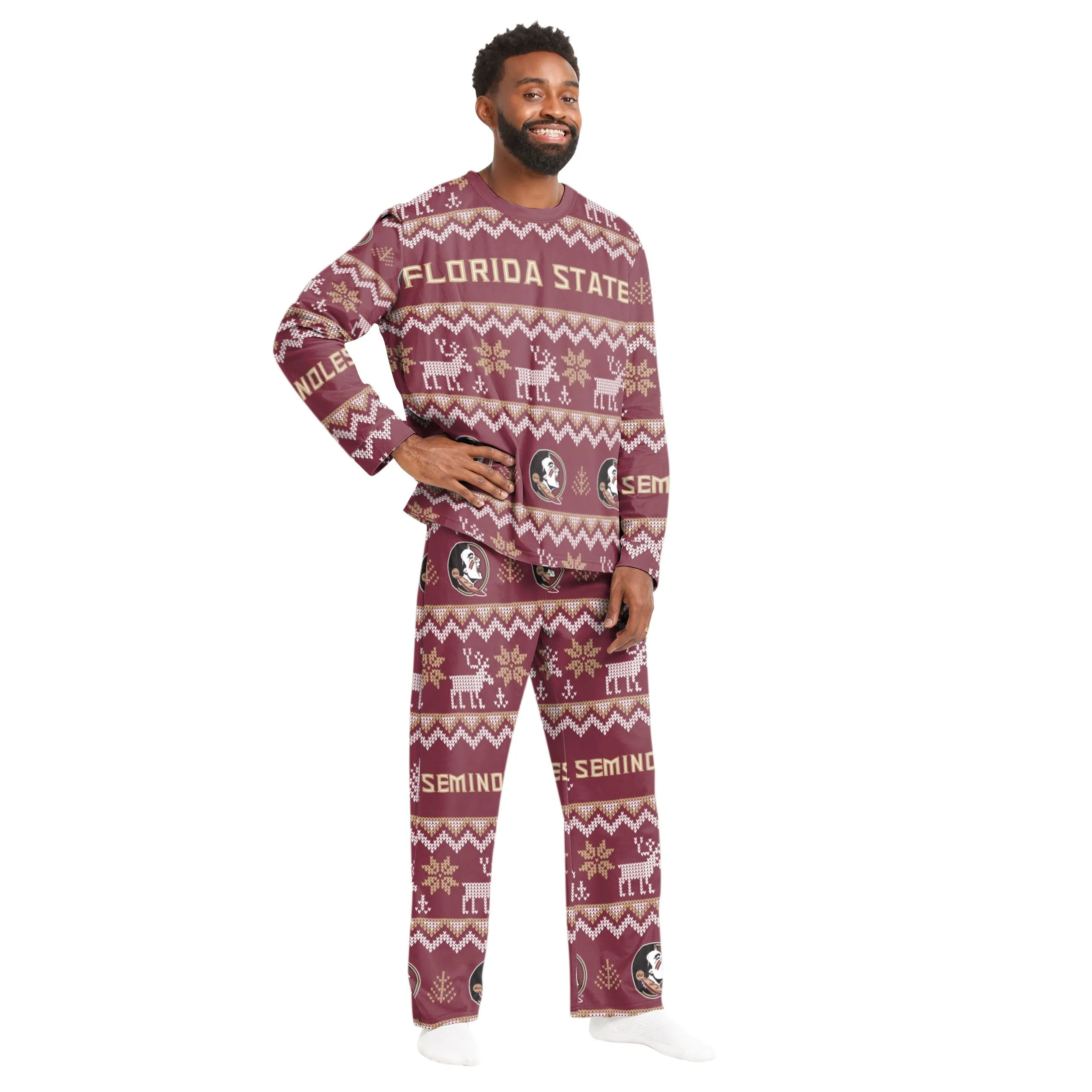 Florida State Seminoles NCAA Ugly Pattern Family Holiday Pajamas