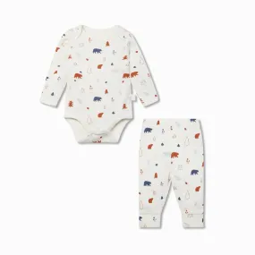 Forest Bear Long Sleeve Bodysuit & Leggings Outfit