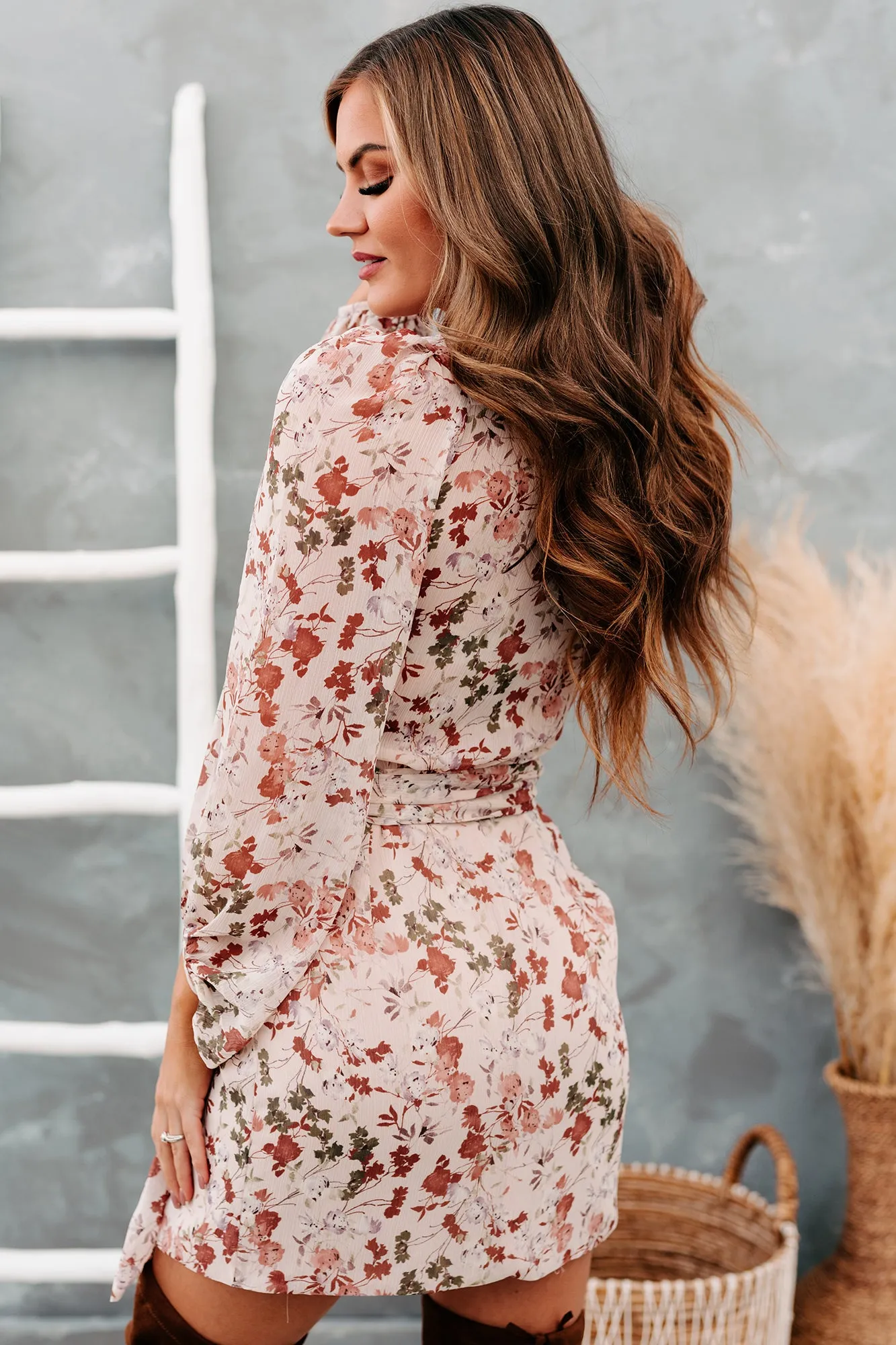 Forever In Bloom Floral Wrap Dress (Natural/Multi)