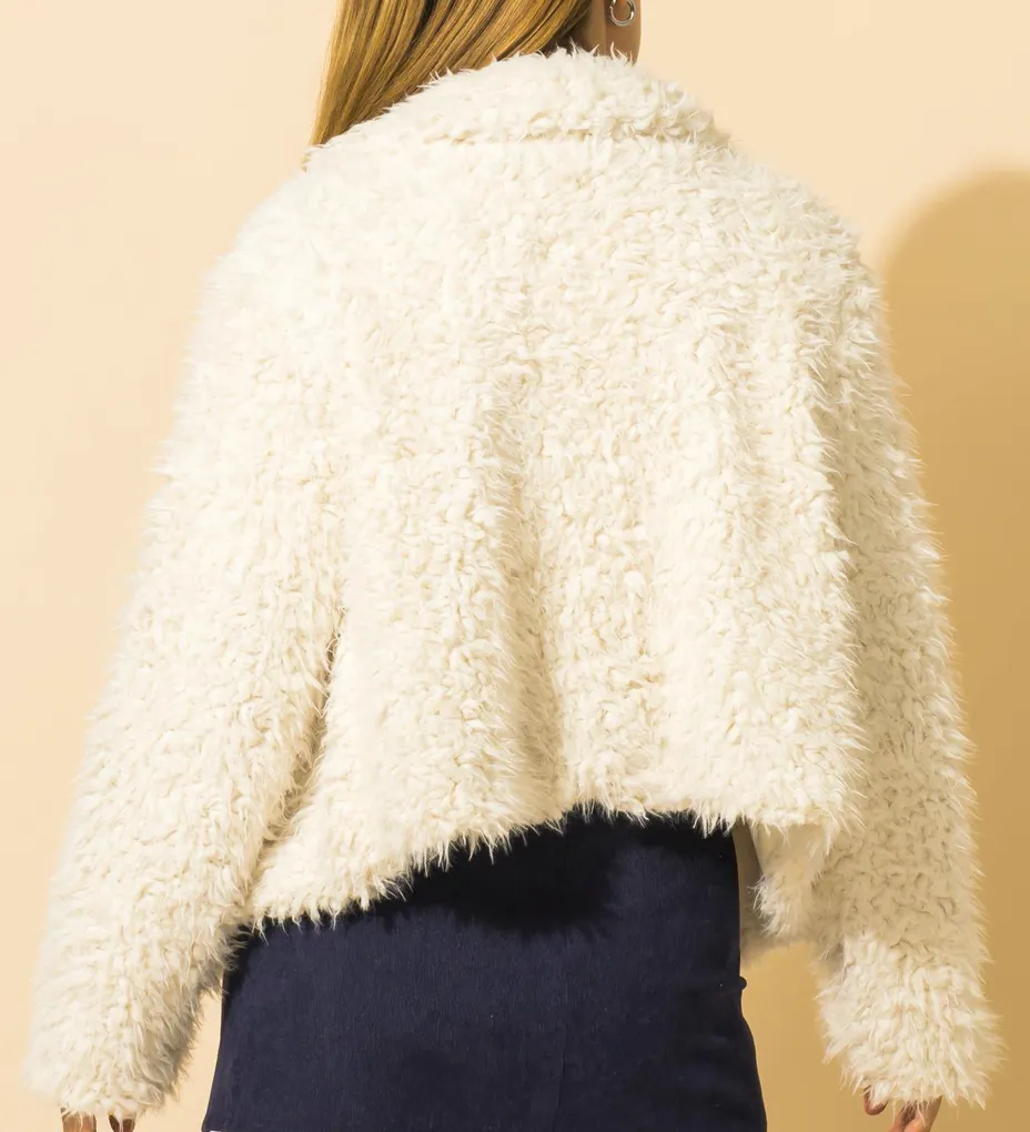 Furry Shawl Collar Coat