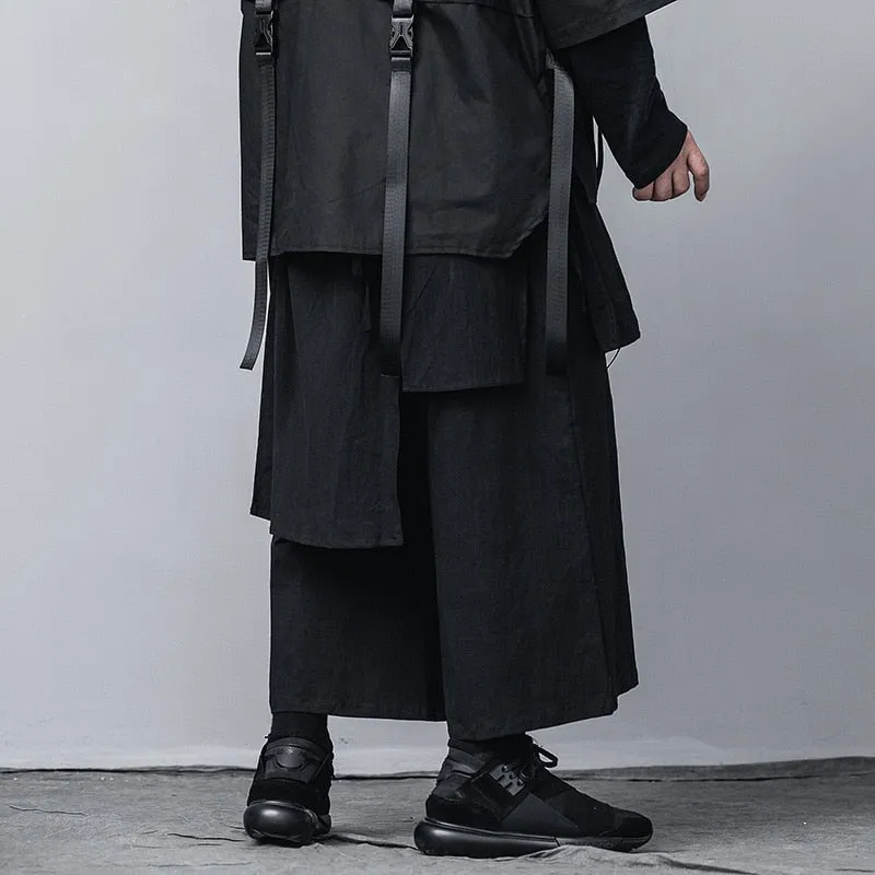 Harajuku Oversized Pants Tactics Wind Leg Pant Streetwear Black Joggers Trousers Loose Sweat Pants One Size DG540