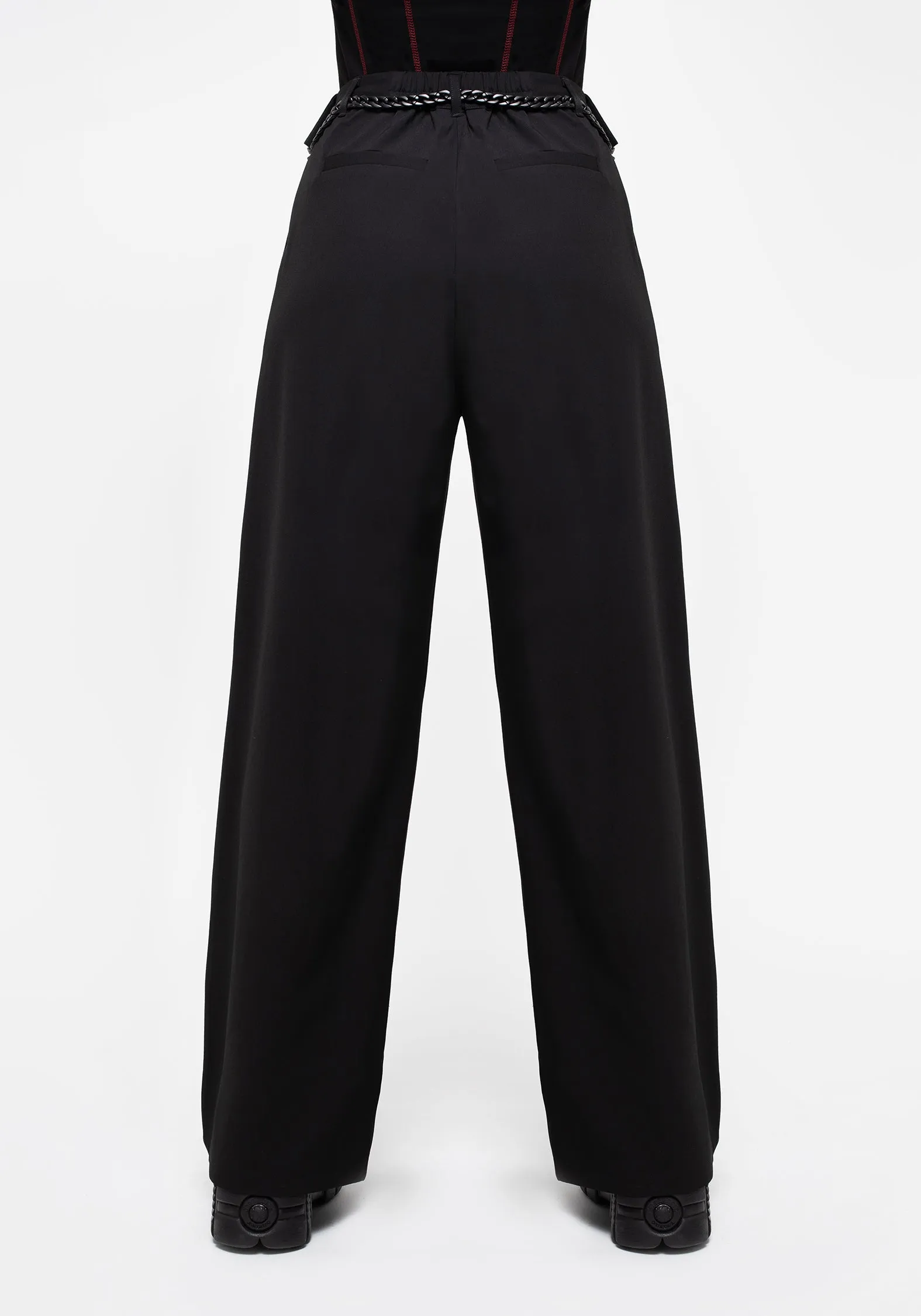 Hellion Chain Belt Wide Leg Trousers