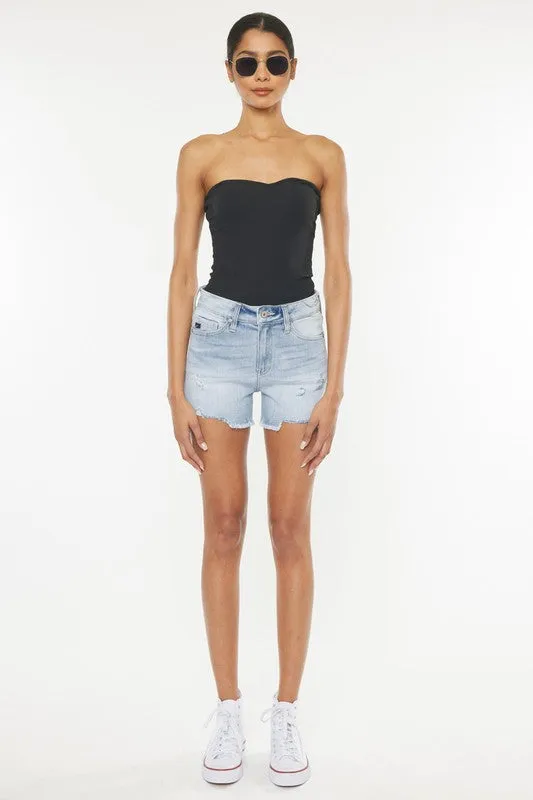 HIGH RISE DENIM SHORTS JEANS-KC9211M-N