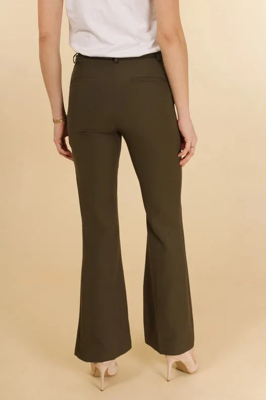 High Waist Elephant Leg Pants Khaki