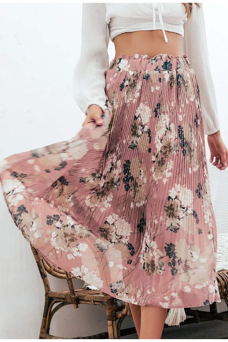 High-Waisted Floral Maxi Skirt