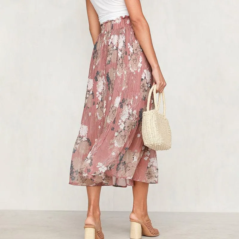 High-Waisted Floral Maxi Skirt