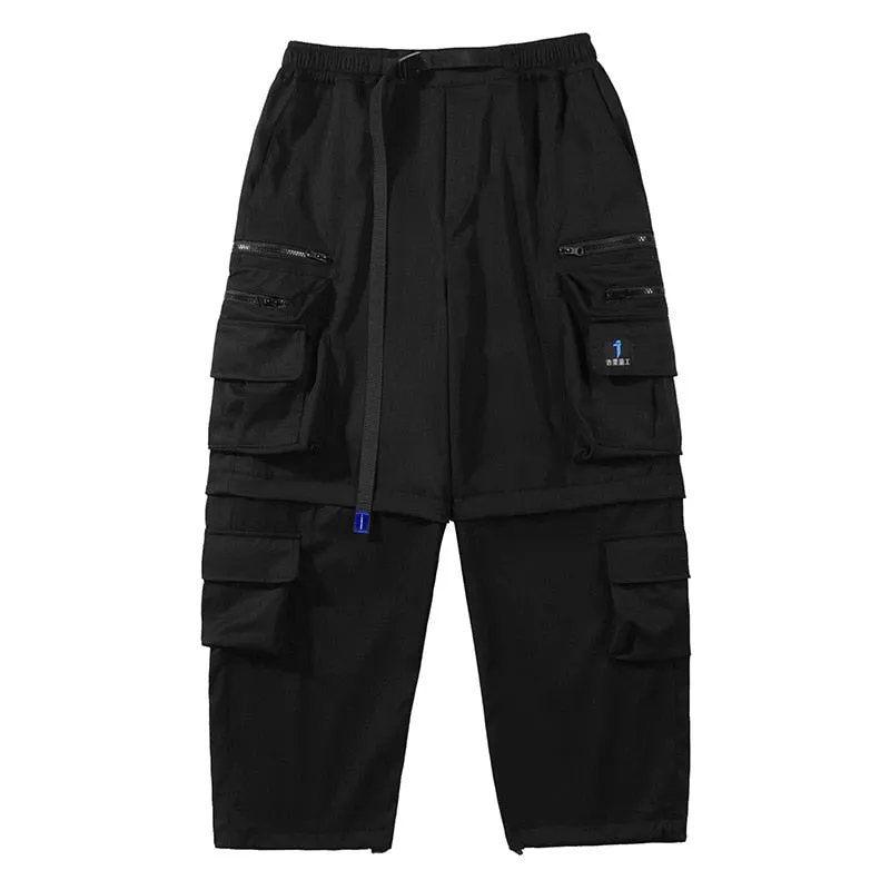 Hip Hop Function Tactical Cargo Pants Men Multi Pocket Joggers Trousers Elastic Waist Fahsion Streetwear Pant