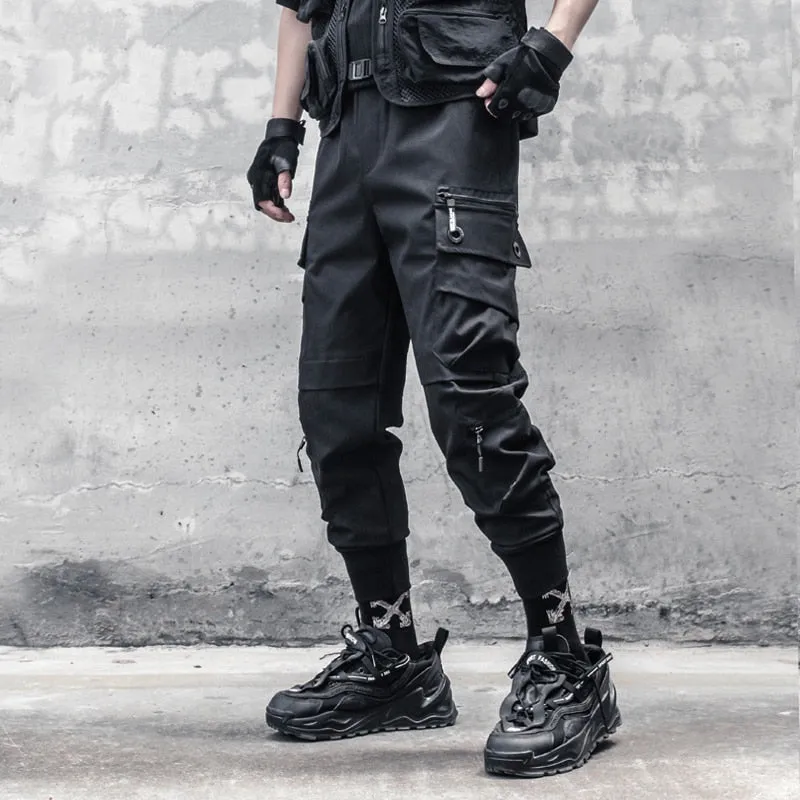 Hip Hop Harem Pants Autumn Tactical Multi-pocket Joggers Trousers for Men Elastic Waist Fashion Pant Streetwear Men