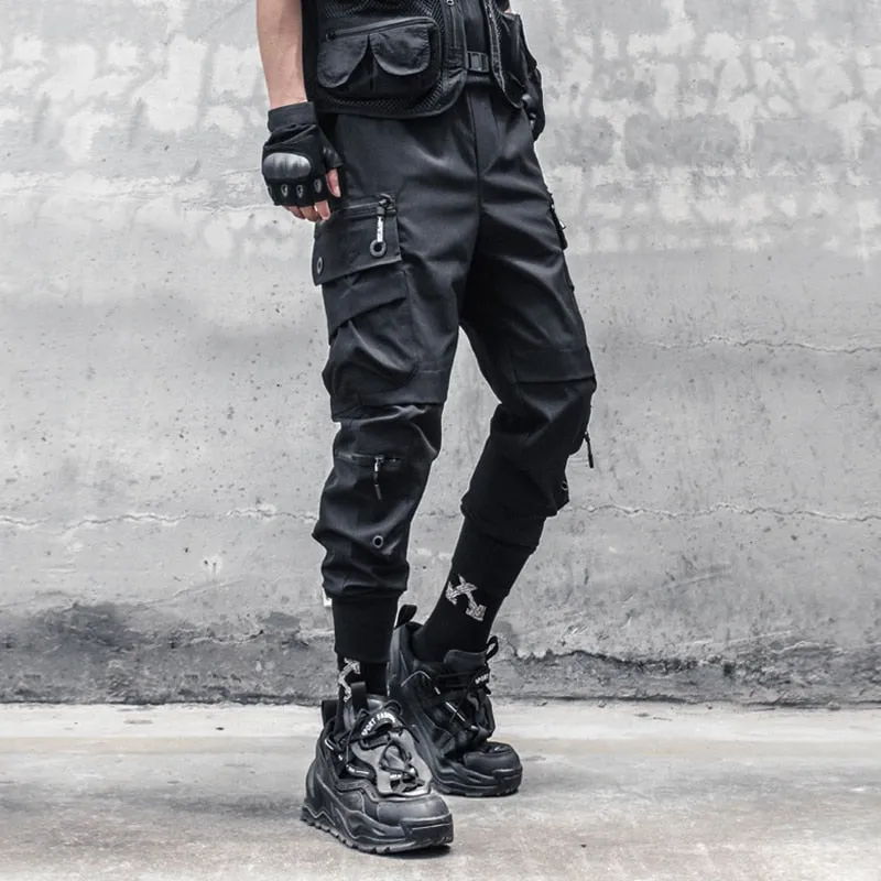 Hip Hop Harem Pants Autumn Tactical Multi-pocket Joggers Trousers for Men Elastic Waist Fashion Pant Streetwear Men