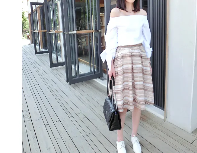 Huntley Natural Striped Ombre Skirt