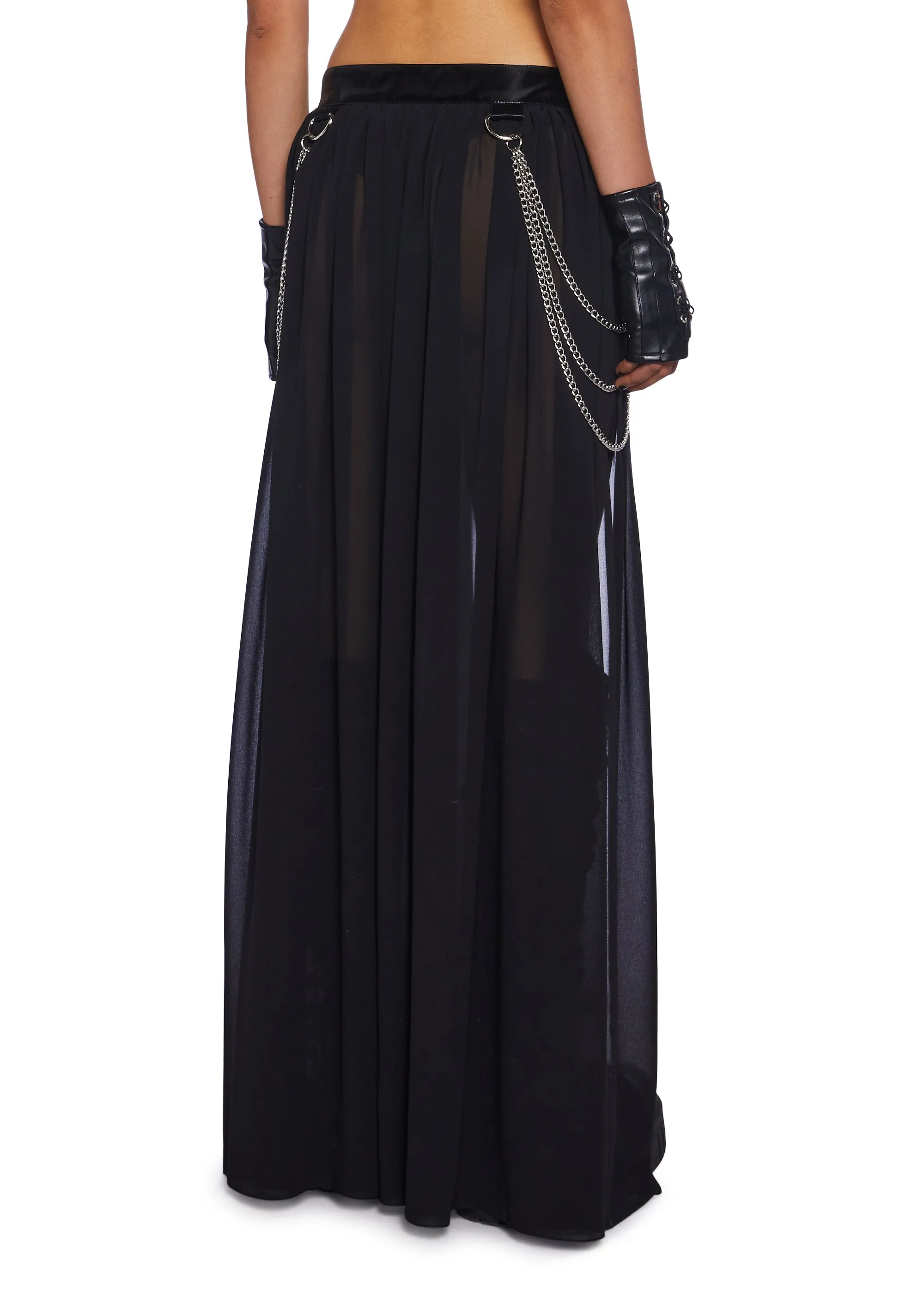 Immersed In Magic Maxi Skirt - Black