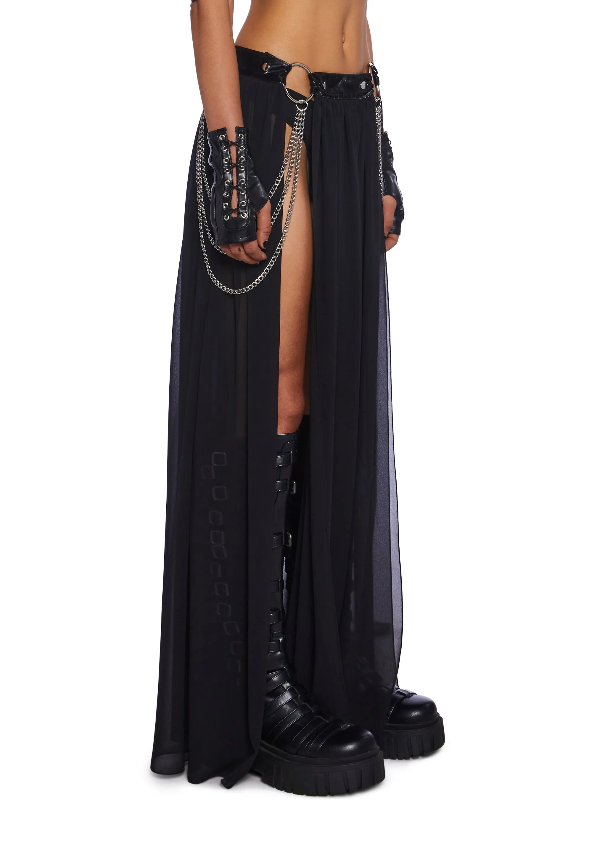 Immersed In Magic Maxi Skirt - Black