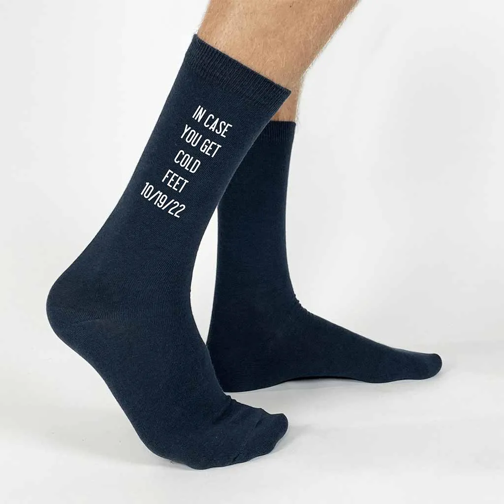 In Case You Get Cold Feet -Grooms Personalized Wedding Socks