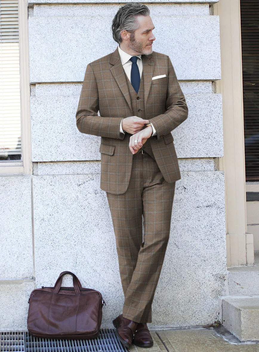 Italian Murano Igelu Brown Wool Linen Silk Suit