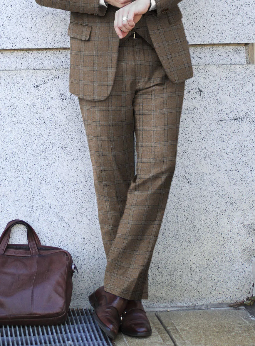 Italian Murano Igelu Brown Wool Linen Silk Suit