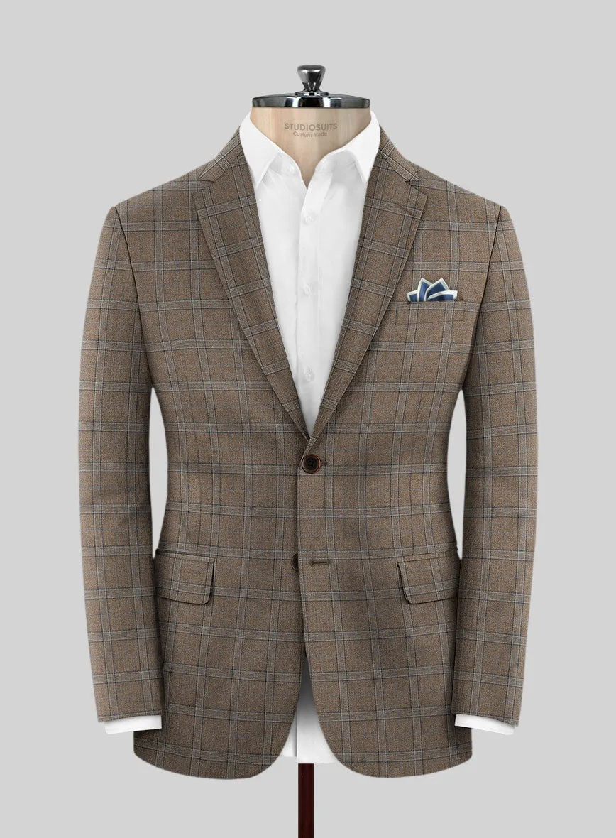 Italian Murano Igelu Brown Wool Linen Silk Suit