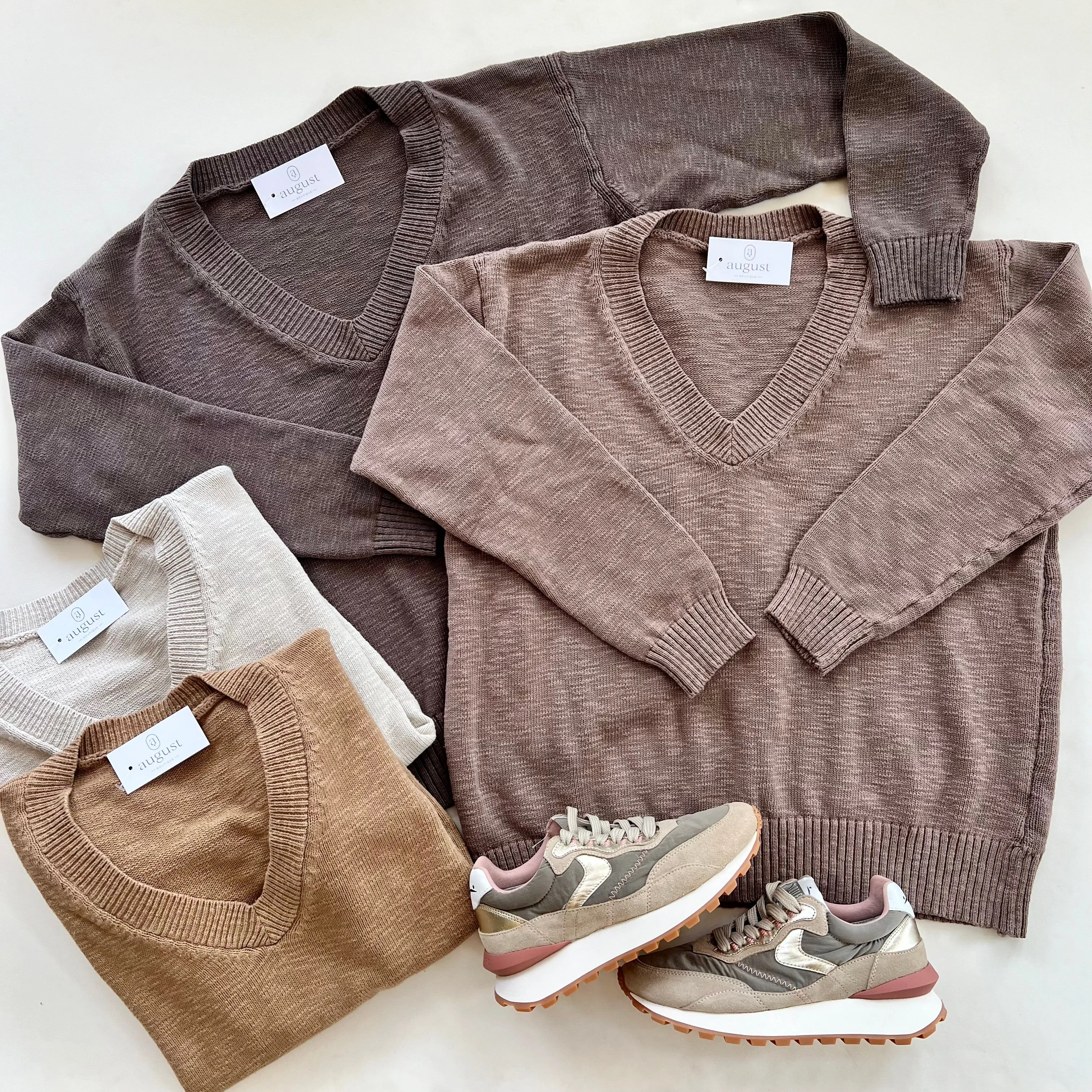 Itk3002 Vneck Sweater - Taupe