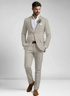 Ivy Beige Linen Suit