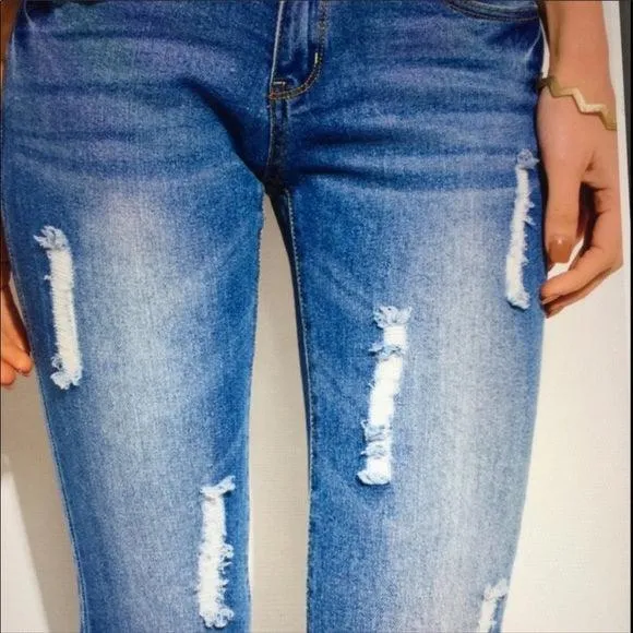 Jeans Distressed Denim Mid Rise Pants 29x27 Jeans