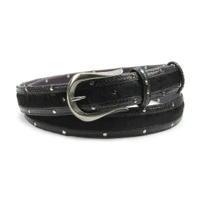 Jett Riv Narrow Pony/Python Mix Studded Belt