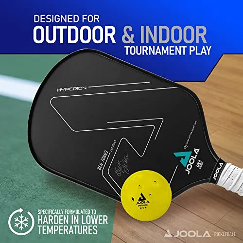 JOOLA Primo Pickleball Balls - 4 Pack of 3 Star Tournament Indoor and Outdoor Pickleball Balls - USAPA Approved - Ideally Weighted and Precision Crafted 40 Hole Design Official Size