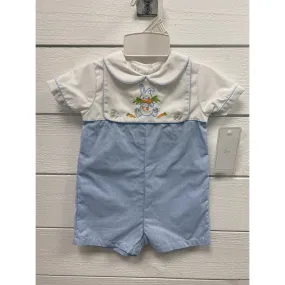 Jumper w/ Removable Bib Bunnies and Carrots- Blue CK