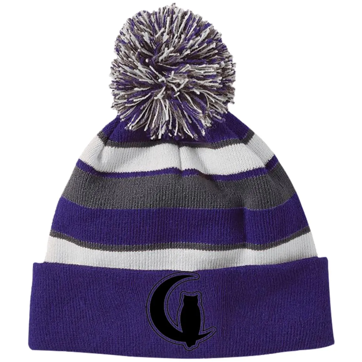 LaChouett BL Striped Beanie with Pom