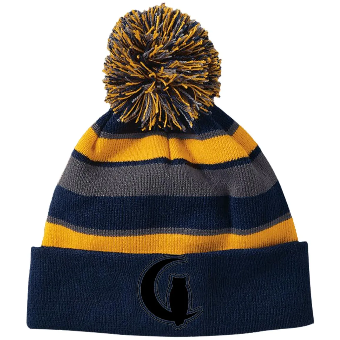 LaChouett BL Striped Beanie with Pom