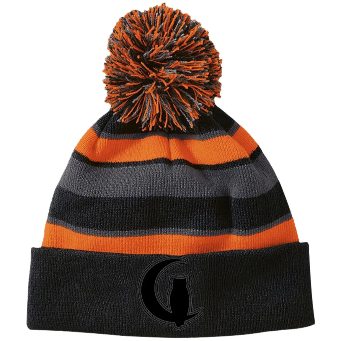 LaChouett BL Striped Beanie with Pom