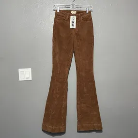 L'Agence The Affair High Rise Flare Brown Corduroy Pants Size 25