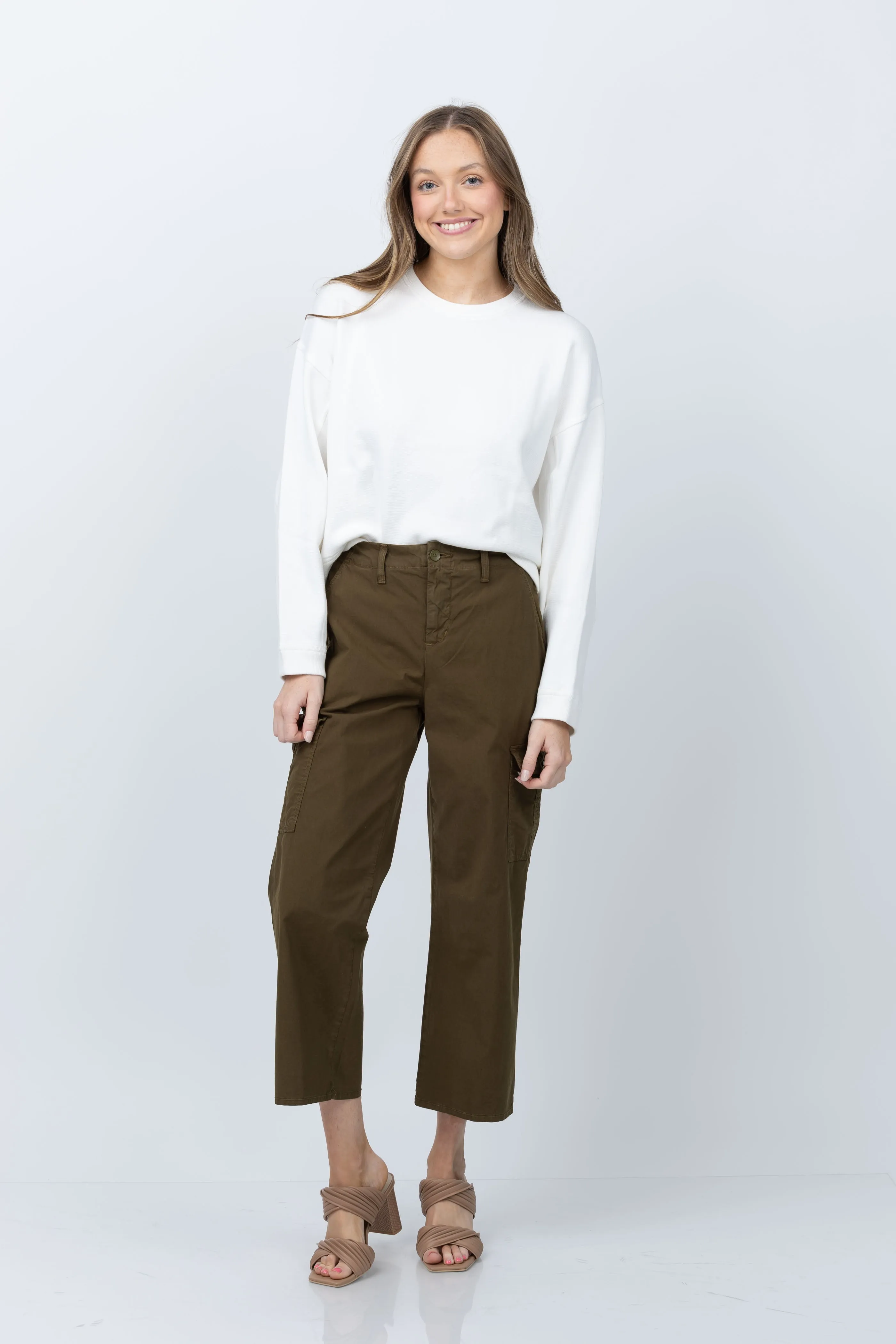 L'AGENCE Zoella High Rise Trek Trousers in British Khaki