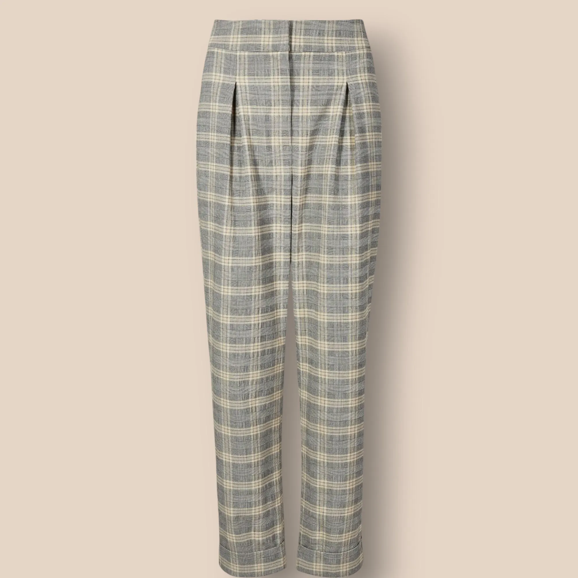 Limited Edition Grey Mix Checked Wide Leg Trousers UK 12 US 8 EU 40