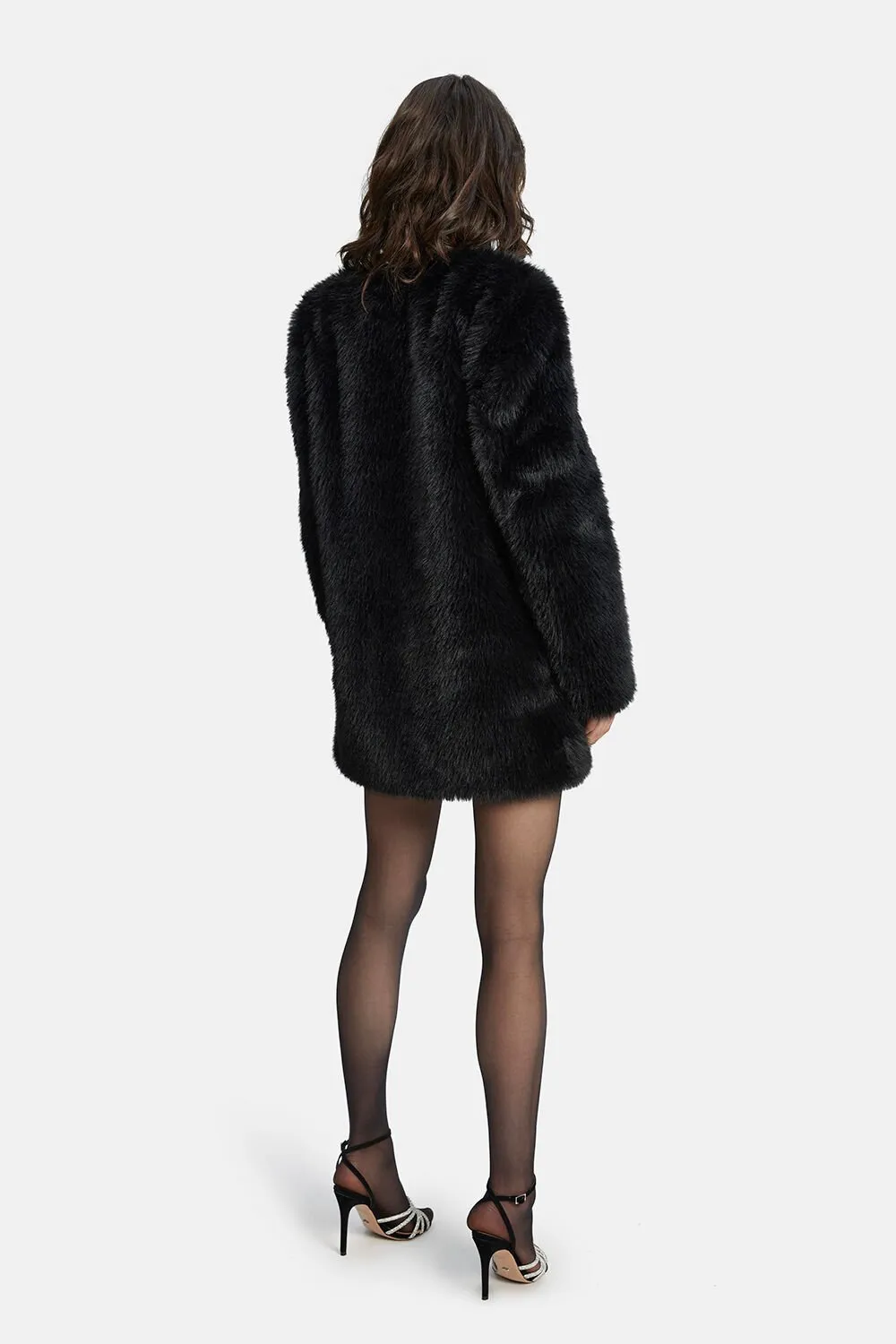 Logan Faux Fur Coat - Black